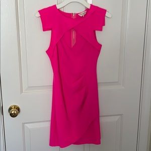 La’Tiste By Amy Bright Neon Pink Mini Dress